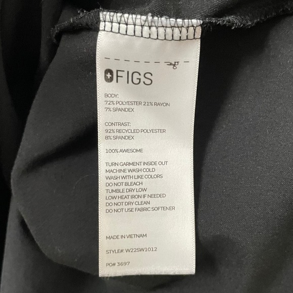 Figs Scrub Top Womens Large Black Octavia Maternity Elastic Waist Short Sleeve - Picture 11 of 12